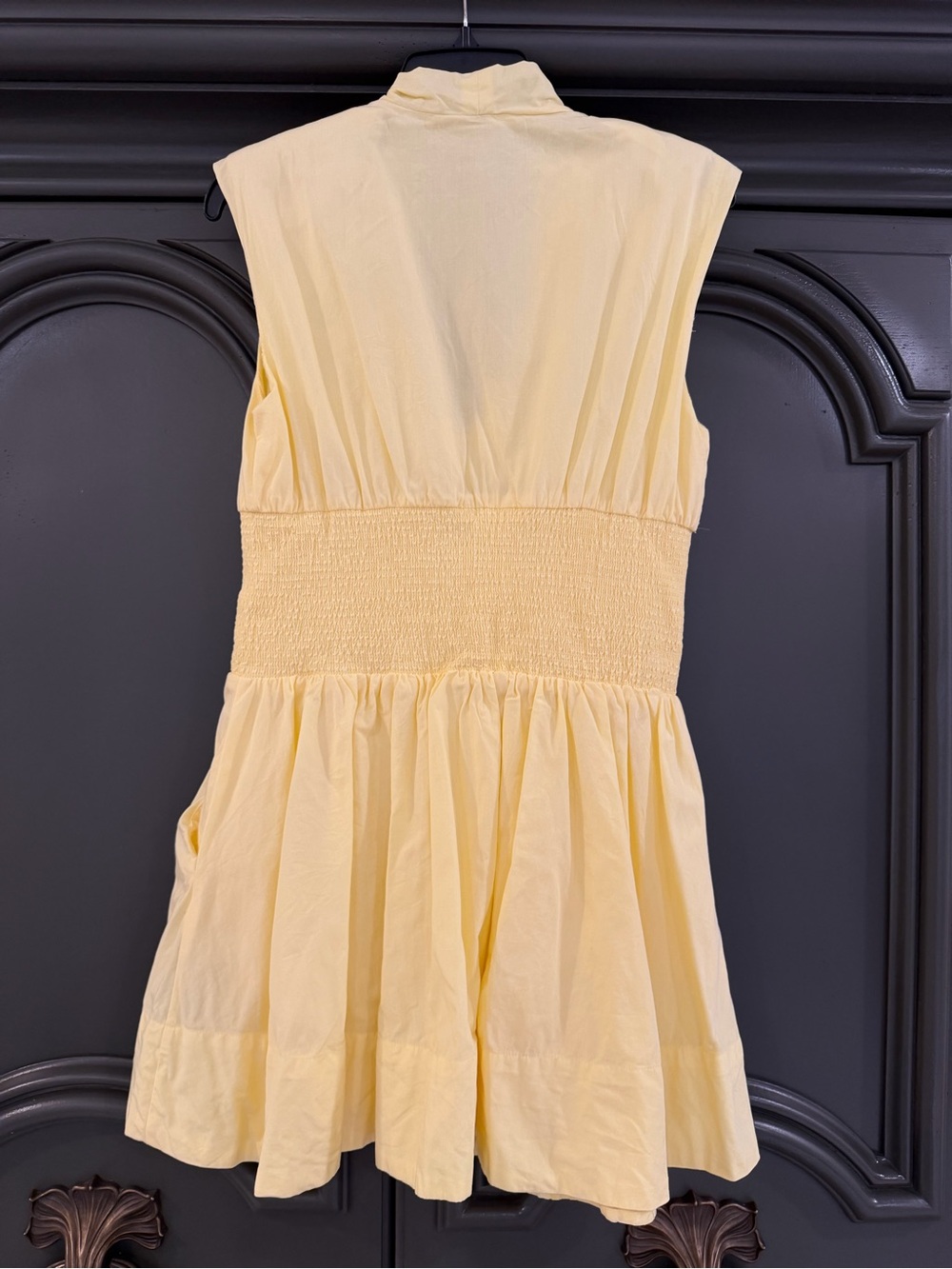 Anthropologie Pale Yellow Sleeveless Zip-Front Mini Dress - Picture 2 of 5